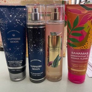 Bath and body works sprays and lotions